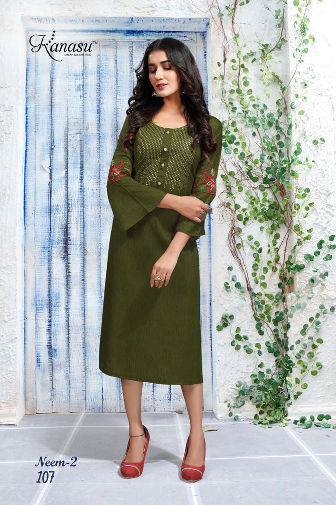 Kanasu Neem 2 Rayon Heavy Ethnic Wear Designer Kurti Collection